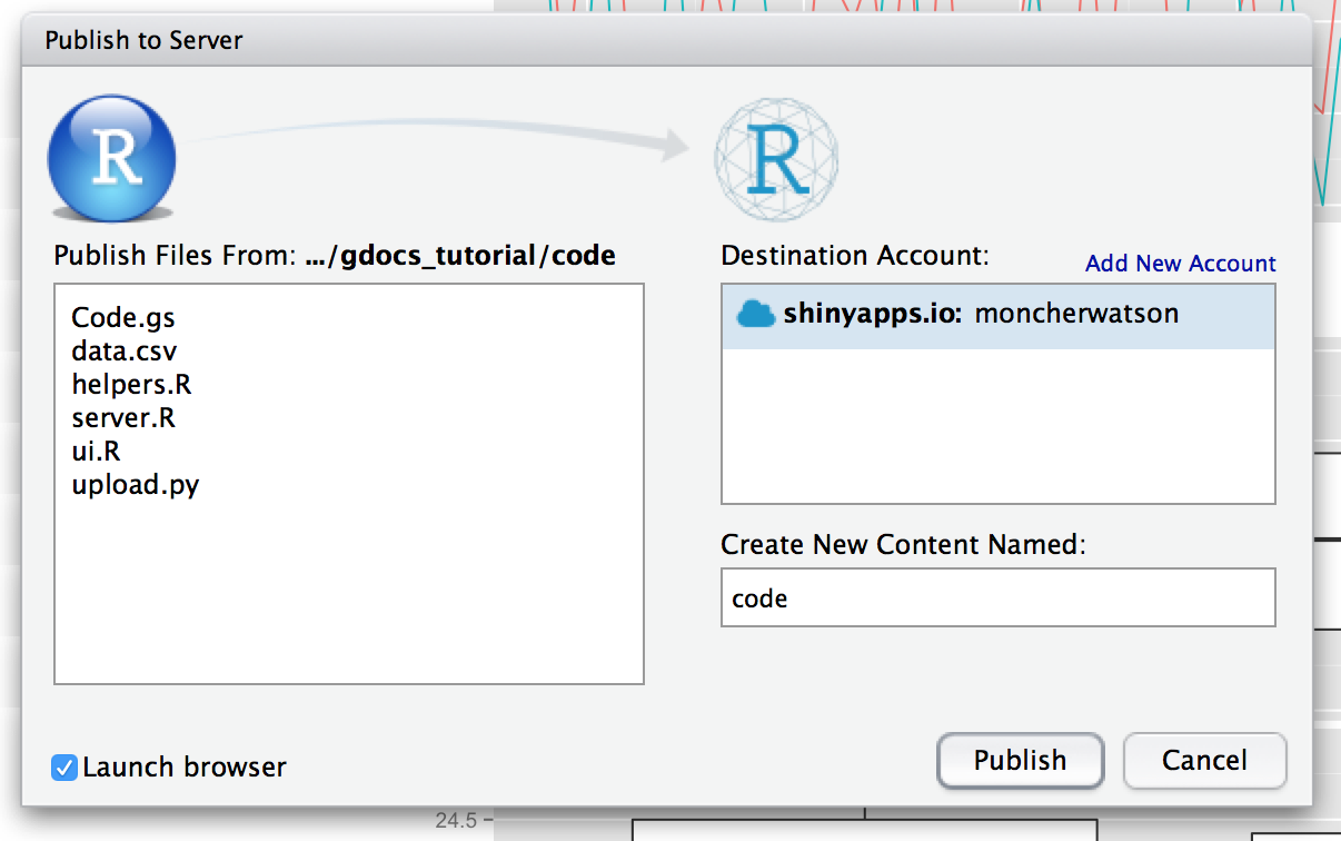 Publish your dashboard to ShinyApps.io from RStudio